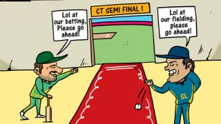 Cartoon: Pak vs SL - both teams tried very hard to lose the game